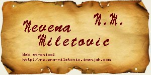 Nevena Miletović vizit kartica